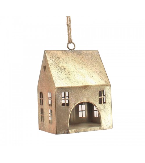 HOMEGURU-OR003 Χριστ/κο στολιδι σπιτακι χρυσο,18.5cm