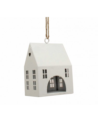 HOMEGURU-OR004 Χριστ/κο στολίδι σπιτάκι λευκό,18.5cm