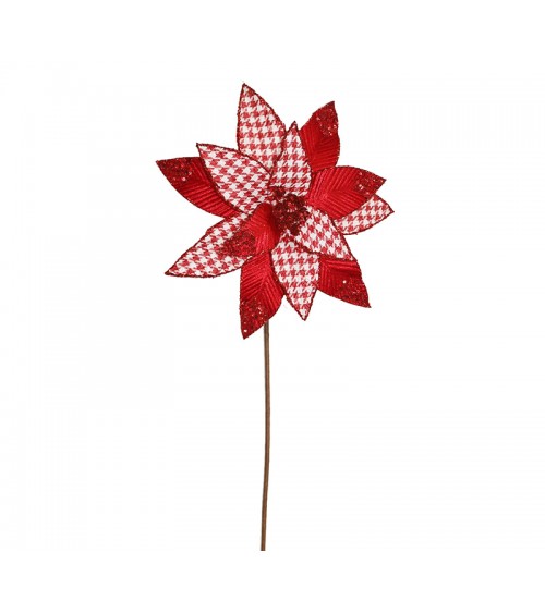 HOMEGURU-AX874 Poinsttia check design Red Whited.29cm