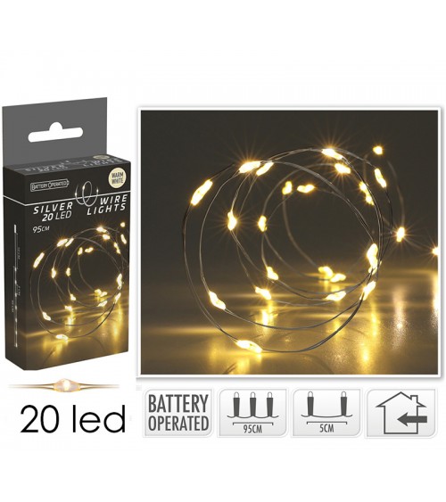 HOMEGURU-MC20 20 microled μπαταρίας σε σειρά,100cm,θ.λευκό
