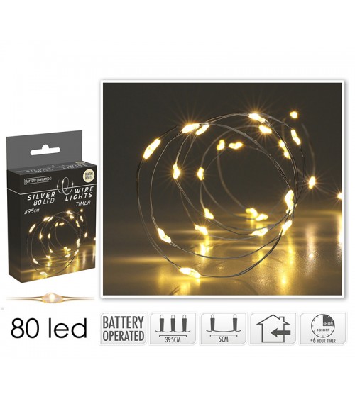 HOMEGURU-MC80 80 microled μπαταρίας με timer,400cm,θ.λευκό