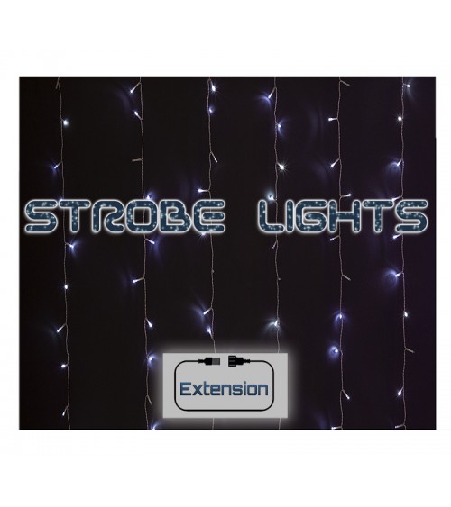 HOMEGURU-200Led-(IP44)Κουρτίνα Strobe (σειρά επέκτασης), Διάφανο/4000k,M2ΧY2μ.