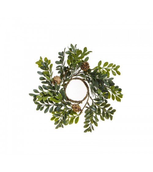 HOMEGURU-MS607 Στεφάνι plastic με φύλλα "Buxus", 20cm
