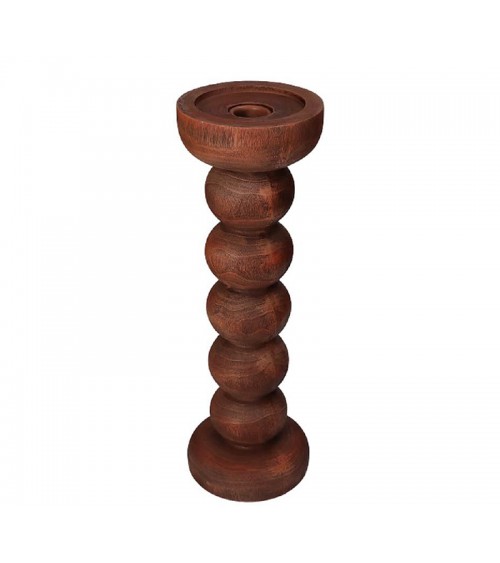 HOME GURU - Κηροπήγιο polyresin σε απομίμηση ξύλου,καφέ,30.5cm - XET-9275