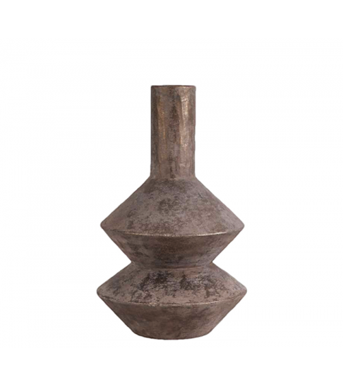 HOMEGURU - Χειροποίητο βάζο terracotta "Zig-Zag" μεταλ/κο καφέ 36cm - TR112