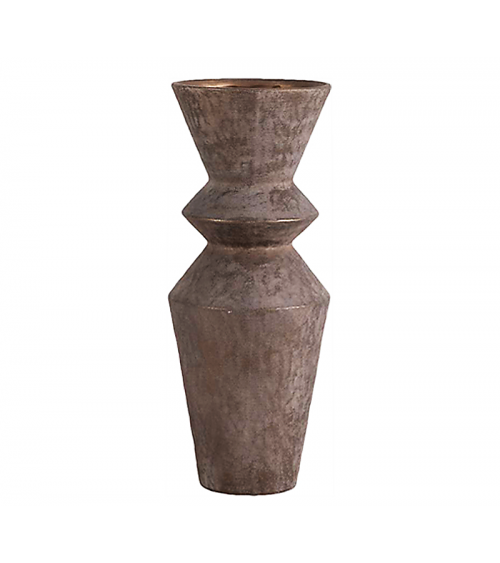 HOMEGURU - Χειροποίητο βάζο terracotta "Zig-Zag" μεταλ/κο καφέ 49.5cm - TR113