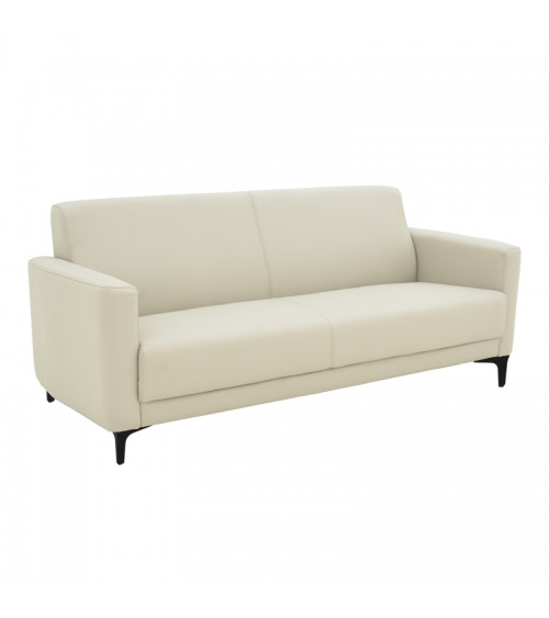 Καναπές τριθέσιος Sidica pakoworld PU σε μπεζ απόχρωση 185x82x81εκ