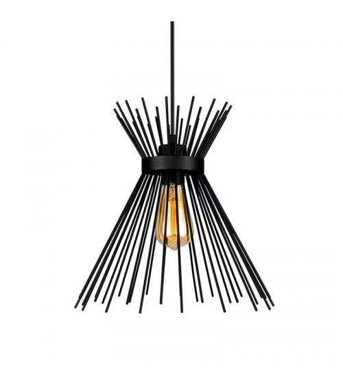 Φωτιστικό οροφής Candle I pakoworld E27 μέταλλο μαύρο Φ25x30εκ