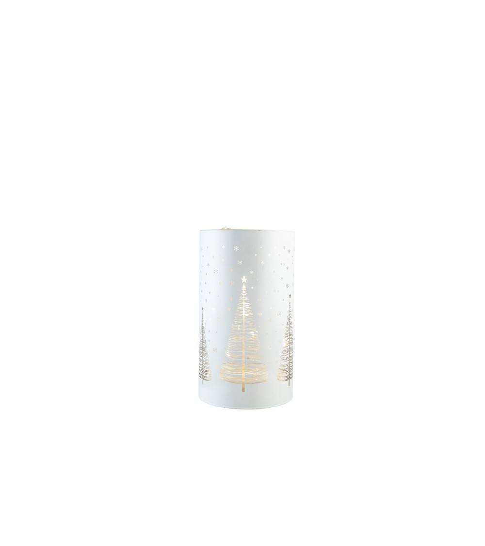 ZEN - ΓΥΑΛΙΝΗ ΒΑΣΗ ΚΥΛΙΝΔΡΙΚΗ ΛΕΥΚΗ ΜΕ LED 9Χ9Χ16ΕΚ - 25.39.51828
