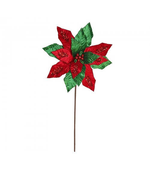 HOMEGURU-AX785 Poinsettia w/2asst.leaf color (red/green),d.32cm