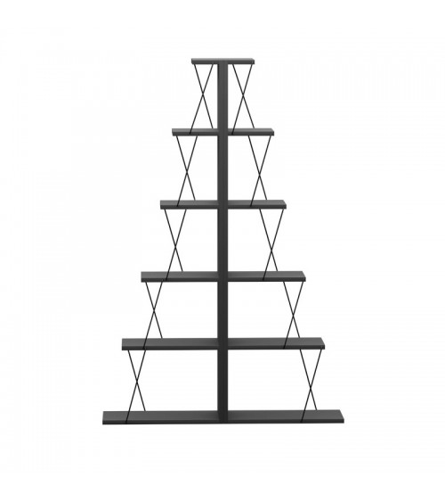 Βιβλιοθήκη mini Tars pakoworld ανθρακί-μαύρο 130x22x146εκ