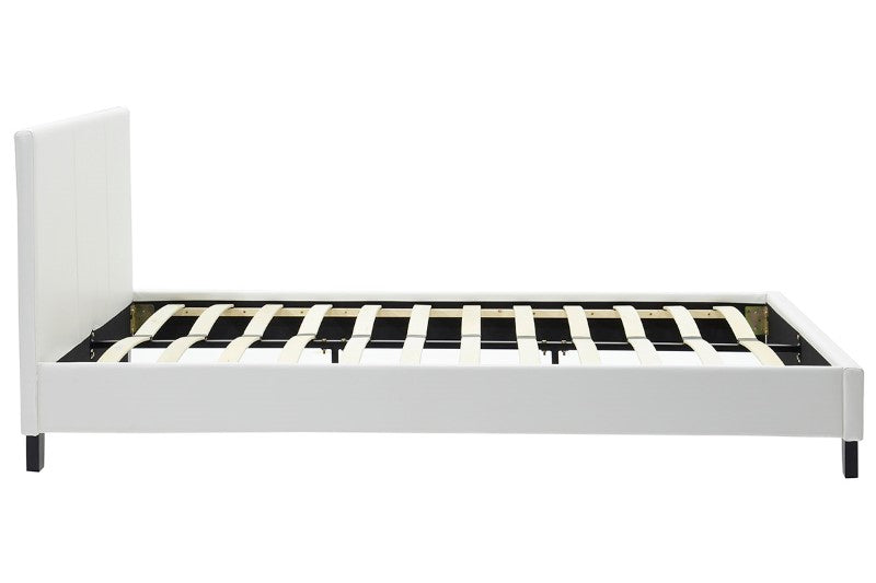 Κρεβάτι Nevil pakoworld 150x200 PU χρώμα λευκό ματ