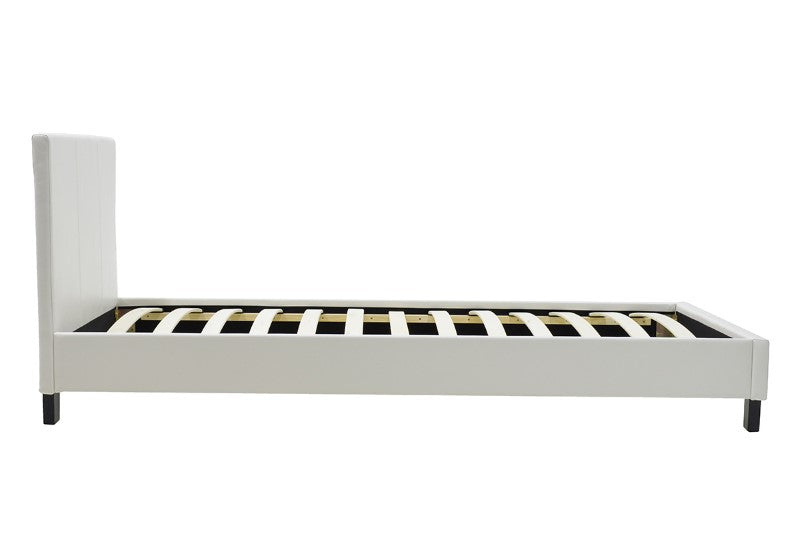 Κρεβάτι Nevil pakoworld 100x200 PU χρώμα λευκό ματ