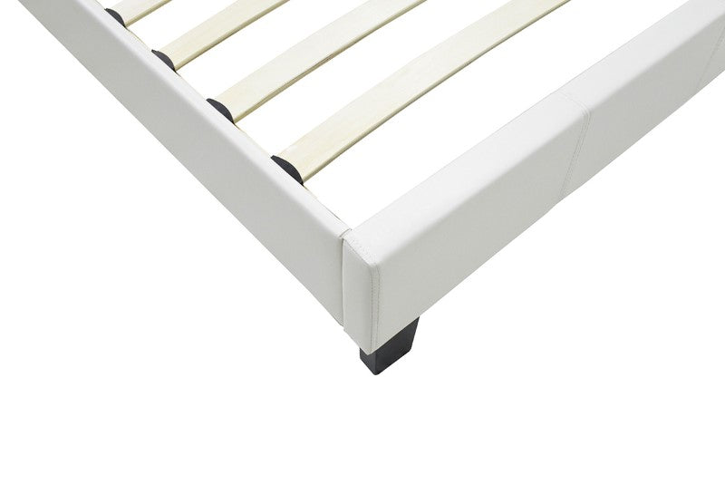 Κρεβάτι Nevil pakoworld 100x200 PU χρώμα λευκό ματ