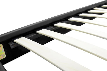 Κρεβάτι Nevil pakoworld 100x200 PU χρώμα μαύρο ματ