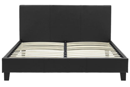 Κρεβάτι Nevil pakoworld 150x200 PU χρώμα μαύρο ματ