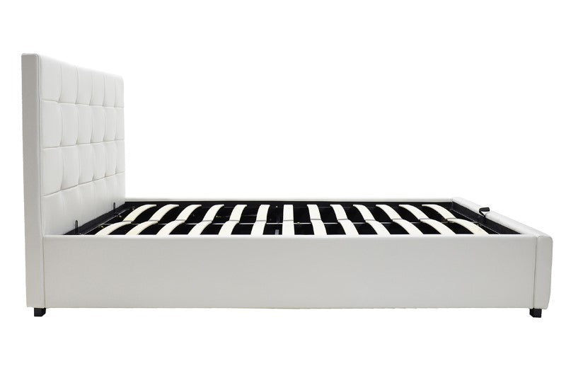 Κρεβάτι Roi pakoworld 160x200 PU λευκό ματ + αποθηκευτικό χώρο