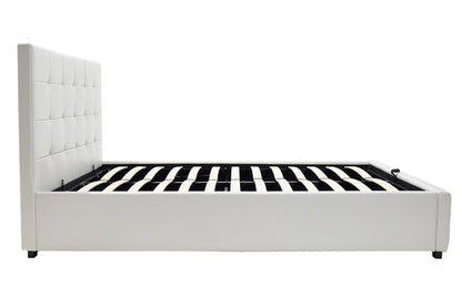 Κρεβάτι Roi pakoworld 160x200 PU λευκό ματ + αποθηκευτικό χώρο