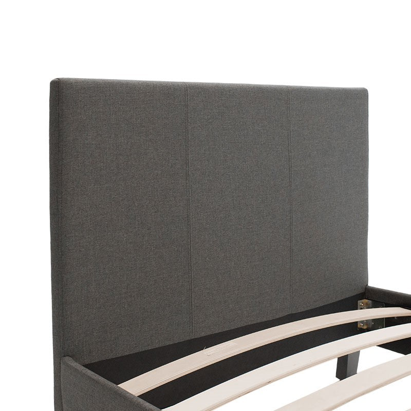 Κρεβάτι Nevil pakoworld μονό 100x200 με ύφασμα χρώμα ανθρακί