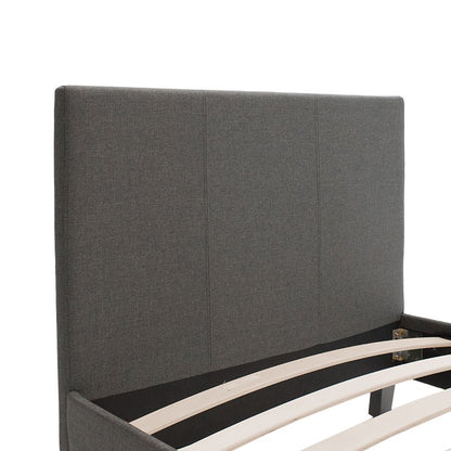 Κρεβάτι Nevil pakoworld μονό 100x200 με ύφασμα χρώμα ανθρακί