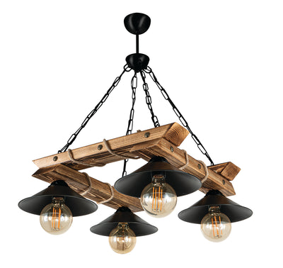 PDT 2060-4 ΤΕΤΡΑΓΩΝΗ ΞΥΛΙΝΗ ΒΑΣΗ ΜΕ ΚΑΜΠΑΝΑ ΚΑΠΕΛΑ 4xΕ-27