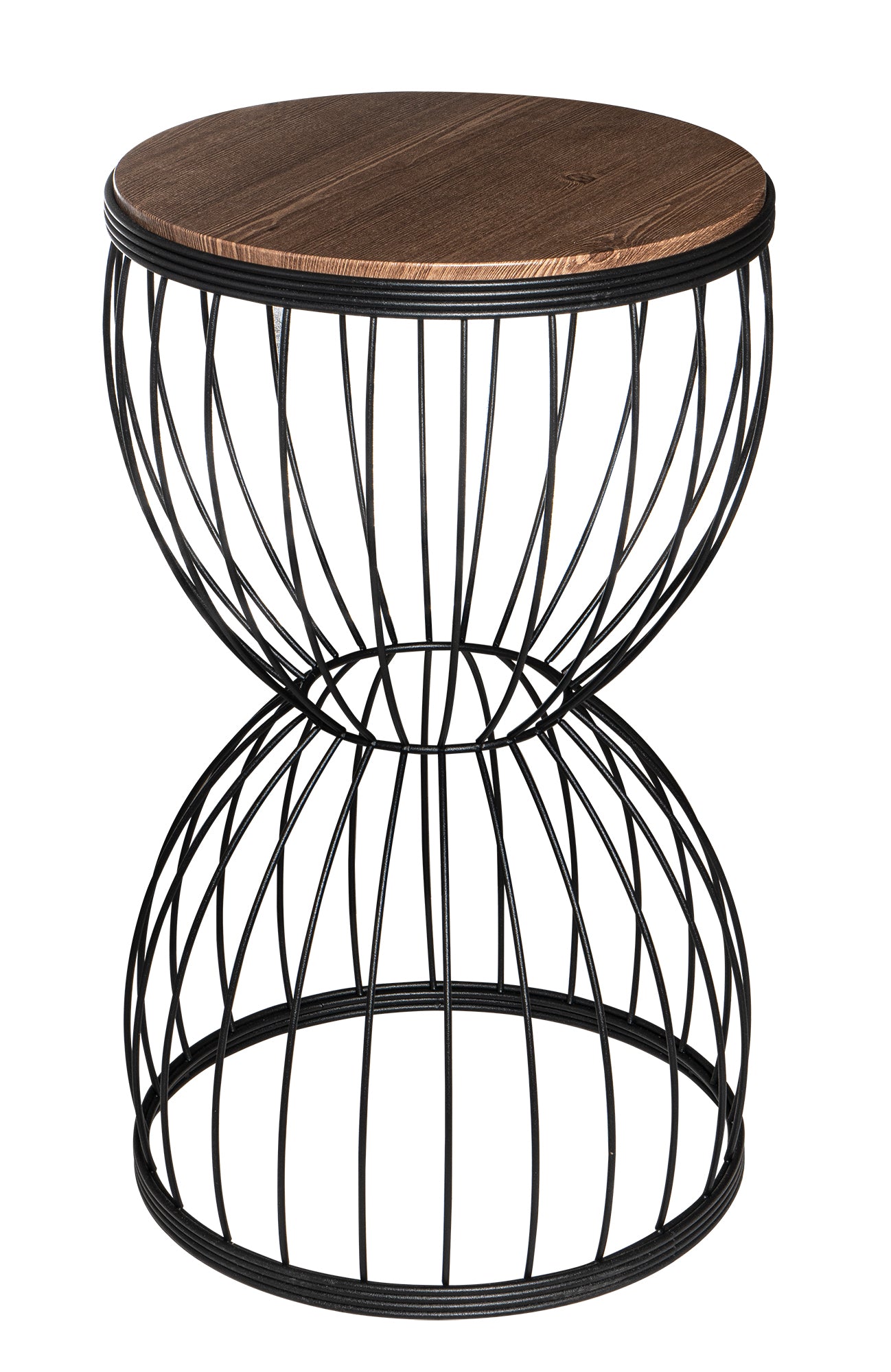 TBH-08 BK ΤΡΑΠΕΖΑΚΙ ΜΑΥΡΟ ΗΜΙΚΥΚΛΙΟ ΠΛΕΓΜΑ ΜΕ ΞΥΛΟ