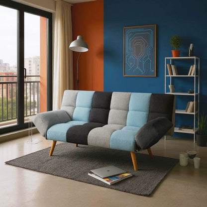 Καναπές - κρεβάτι 3θέσιος Freddo pakoworld με ύφασμα πολύχρωμο 182x81x84εκ