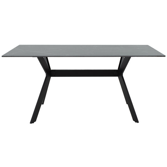 Τραπέζι Olivet pakoworld sintered stone μαύρο μαρμάρου-μαύρο 180x90x75εκ