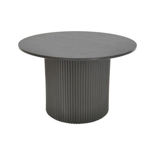 Τραπέζι σαλονιού Dovel pakoworld mdf σε μαύρη απόχρωση Φ70x45εκ