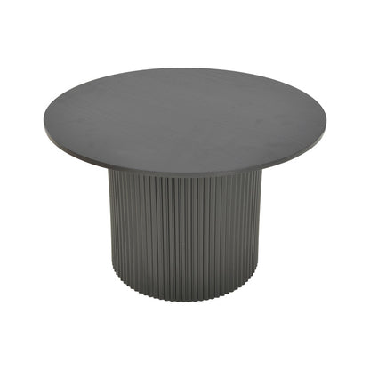 Τραπέζι σαλονιού Dovel pakoworld mdf σε μαύρη απόχρωση Φ70x45εκ