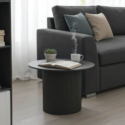 Τραπέζι σαλονιού Dovel pakoworld mdf σε μαύρη απόχρωση Φ70x45εκ