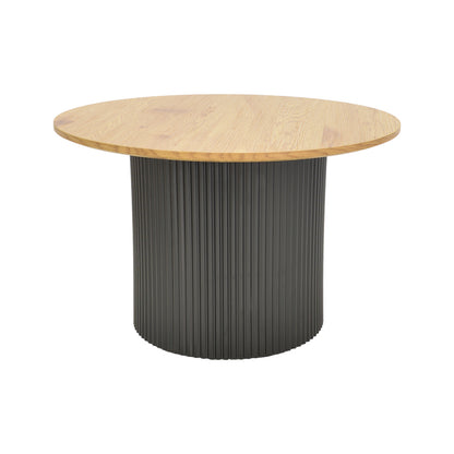 Τραπέζι σαλονιού Dovel pakoworld mdf σε sonoma-μαυρη απόχρωση Φ70x45εκ