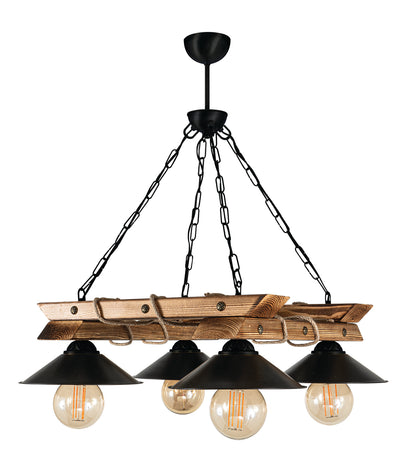 PDT 2060-4 ΤΕΤΡΑΓΩΝΗ ΞΥΛΙΝΗ ΒΑΣΗ ΜΕ ΚΑΜΠΑΝΑ ΚΑΠΕΛΑ 4xΕ-27