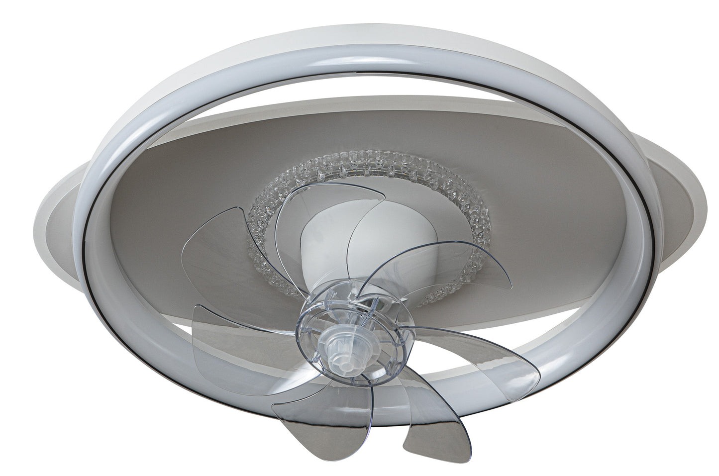 CFC 9502 WΗ ΑΝΕΜΙΣΤΗΡΑΣ ΟΒΑΛ+ ΚΥΚΛΟΣ ΟΡΟΦΗΣ ΜΕ LED ΦΩΤΙΣΜΟ 3COLORS+ CONTROL
