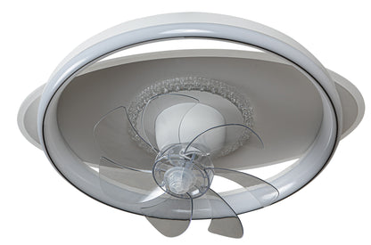 CFC 9502 WΗ ΑΝΕΜΙΣΤΗΡΑΣ ΟΒΑΛ+ ΚΥΚΛΟΣ ΟΡΟΦΗΣ ΜΕ LED ΦΩΤΙΣΜΟ 3COLORS+ CONTROL