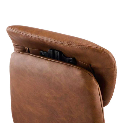 Καρέκλα γραφείου διευθυντή Ferka pakoworld καφέ pu 64x71x120-128εκ