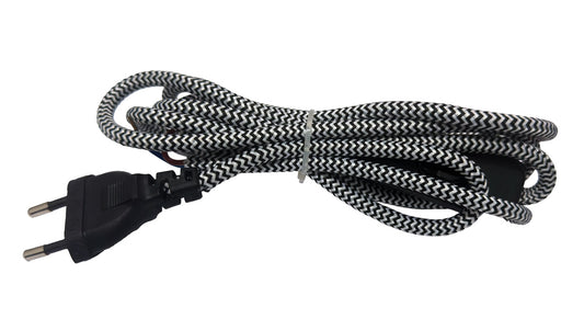 SPC 134 BK/WH ΚΑΛΩΔΙΟ ΜΕ ΔΙΑΚΟΠΤΗ ΠΟΡΤΑΤΙΦ (ΦΙΣ-ΠΟΥΑΡ) ΥΦΑΣΜΑΤΙΝΟ