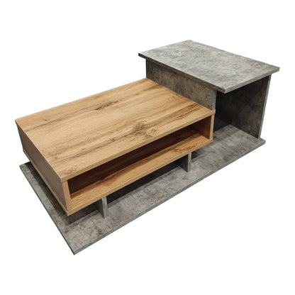 Τραπέζι σαλονιού Nuvele pakoworld σε γκρι antique-sonoma απόχρωση 90x50x35εκ
