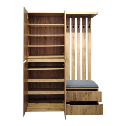 Έπιπλο εισόδου Zomie pakoworld σε oak απόχρωση 131x41.5x180.4εκ