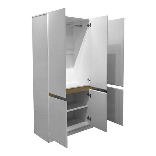Ντουλάπα τρίφυλλη Merzia pakoworld sonoma-λευκό 120x46.5x183εκ