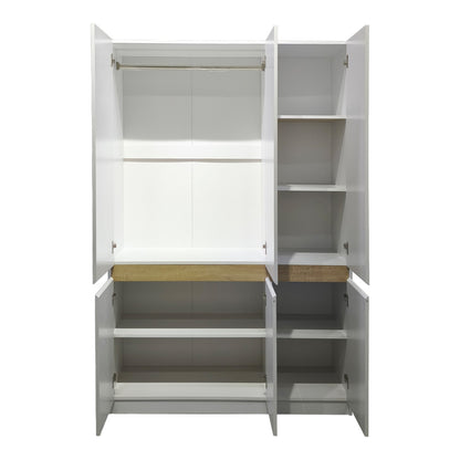 Ντουλάπα τρίφυλλη Merzia pakoworld sonoma-λευκό 120x46.5x183εκ