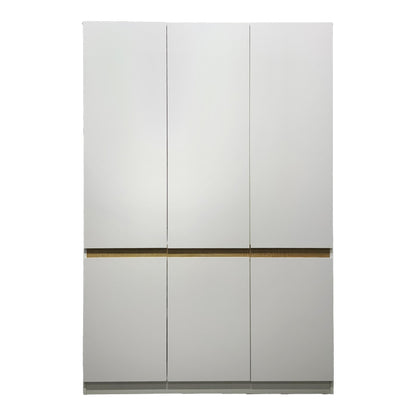 Ντουλάπα τρίφυλλη Merzia pakoworld sonoma-λευκό 120x46.5x183εκ