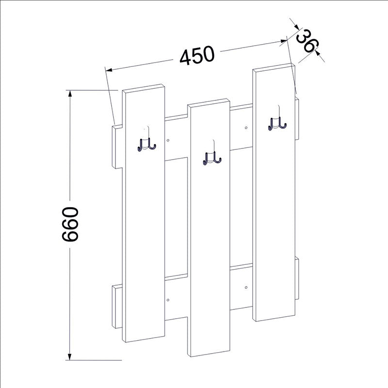 Κρεμάστρα Nix Wave pakoworld χρώμα λευκό antique 45x3.5x66εκ