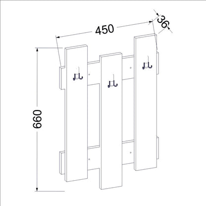 Κρεμάστρα Nix Wave pakoworld χρώμα λευκό antique 45x3.5x66εκ