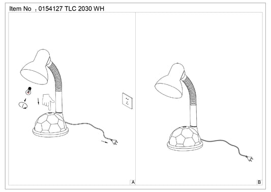 TLC 2030 WH ΠΟΡΤΑΤΙΦ ΓΡΑΦΕΙΟΥ ΛΕΥΚΟ ΜΕ ΒΑΣΗ ΜΠΑΛΑ ΠΟΔΟΣΦΑΙΡΟΥ 1ΧΕ27