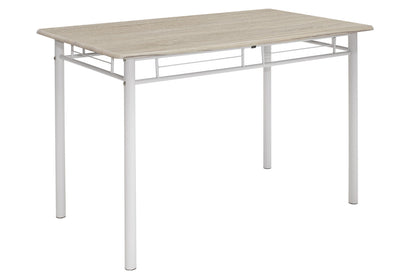 Τραπεζαρία Roza pakoworld σετ 5τμχ χρώμα sonoma - πόδια λευκό gloss 120x70x75εκ