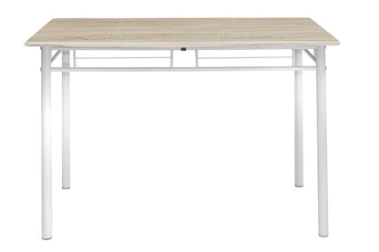 Τραπεζαρία Roza pakoworld σετ 5τμχ χρώμα sonoma - πόδια λευκό gloss 120x70x75εκ