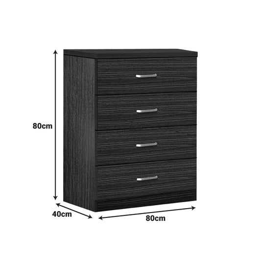 Συρταριέρα Killian pakoworld με 4 συρτάρια wenge 80x40x80εκ