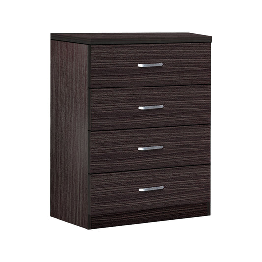 Συρταριέρα Killian pakoworld με 4 συρτάρια wenge 80x40x80εκ