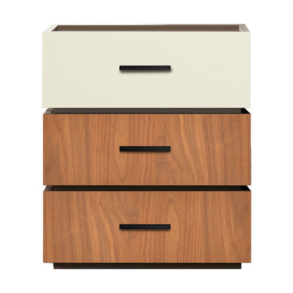 Κομοδίνο Sonlen pakoworld mdf σε καρυδί-μπεζ απόχρωση 60x40x66εκ